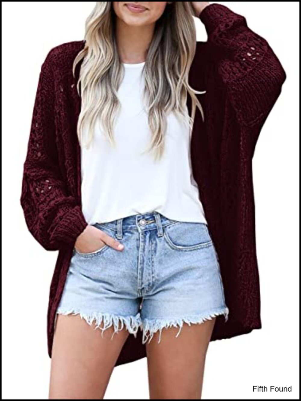 Crochet Knit Cardigan Sweater Lightweight Summer Kimono Coverup